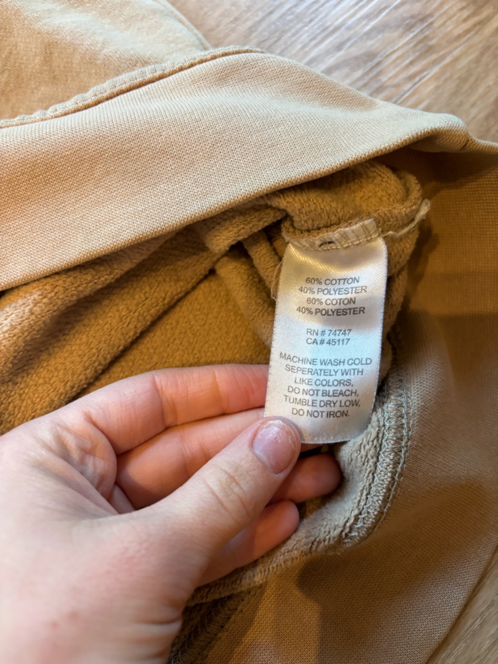 Cabela’s Men’s Size XXL Tall Fleece Hoodie Long Sleeve Sweatshirt Tan Read* - Picture 6 of 8